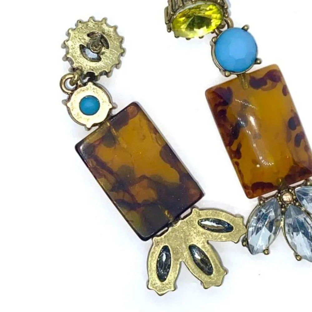 Multicolor Rhinestone Gem Dangle Earrings - Image 4