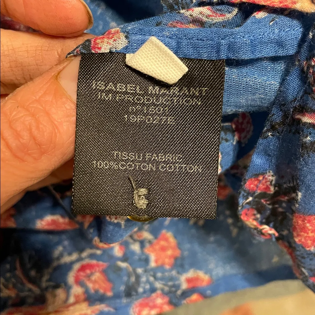 EUC Isabel Marant Etoile blue floral popover top - Image 6