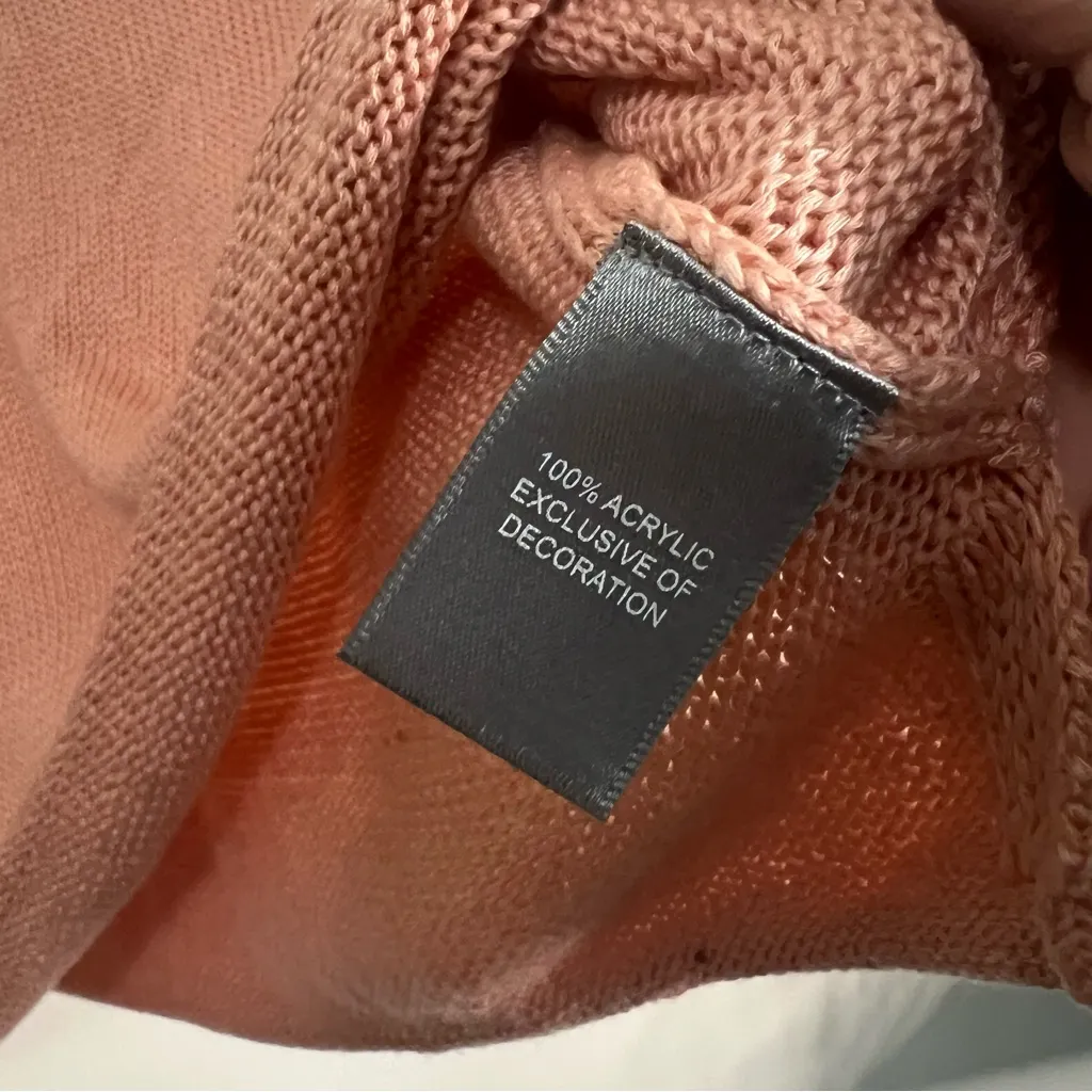 Marled Hello Summer Knit Sweater Large Pink Lightweight‎ Pullover - Image 5