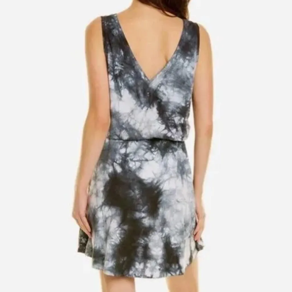 Sweaty Betty Take It Easy drawstring waist dress black tie dye XS comfy casual - Image 3