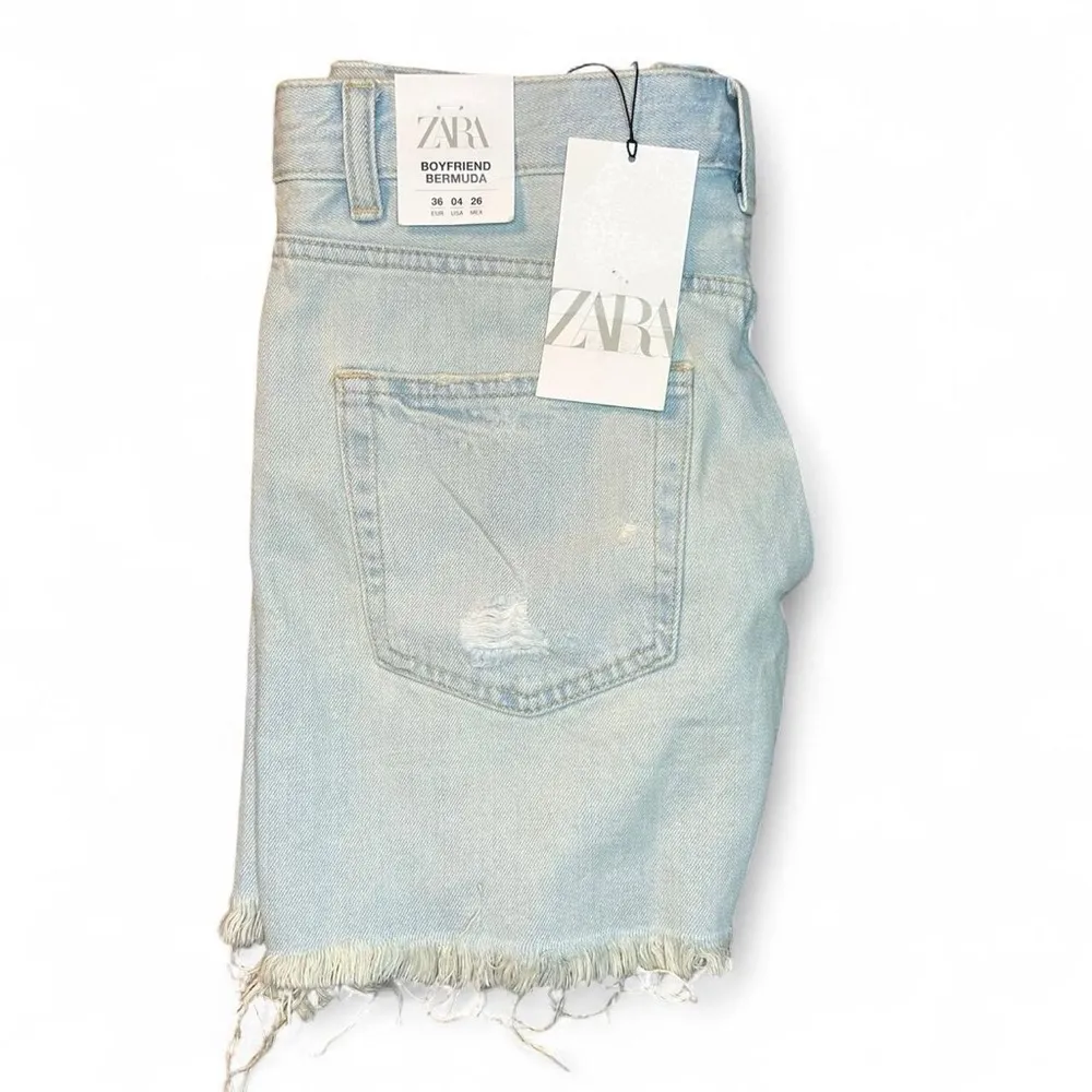 NWT Zara Boyfriend Bermuda Cutoff Shorts – Size 4 | Light Wash, High Rise - Image 7