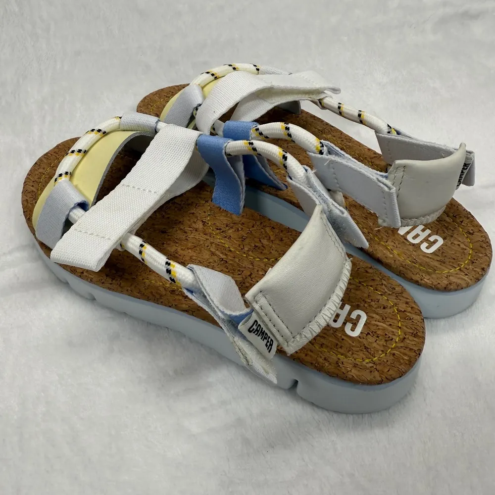 Camper Women's Sandals Cork Platform Rope Straps Adjustable White Yellow Size 37 - Image 8