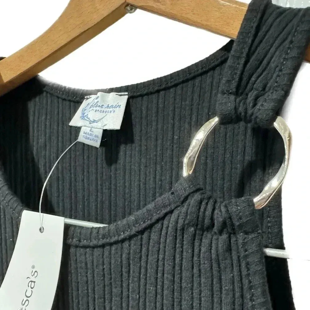 NWT Francesca's  Women’s Large Black Nina Knitted Tank Midi Dress - Image 5