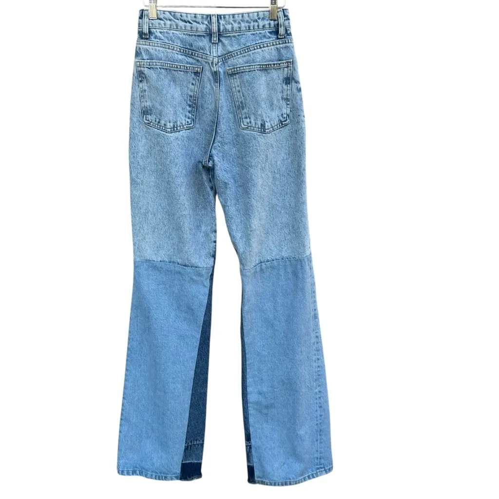 Zara Mid-Rise Wide Leg Contrast Seamless Side Wash Jeans - Image 10