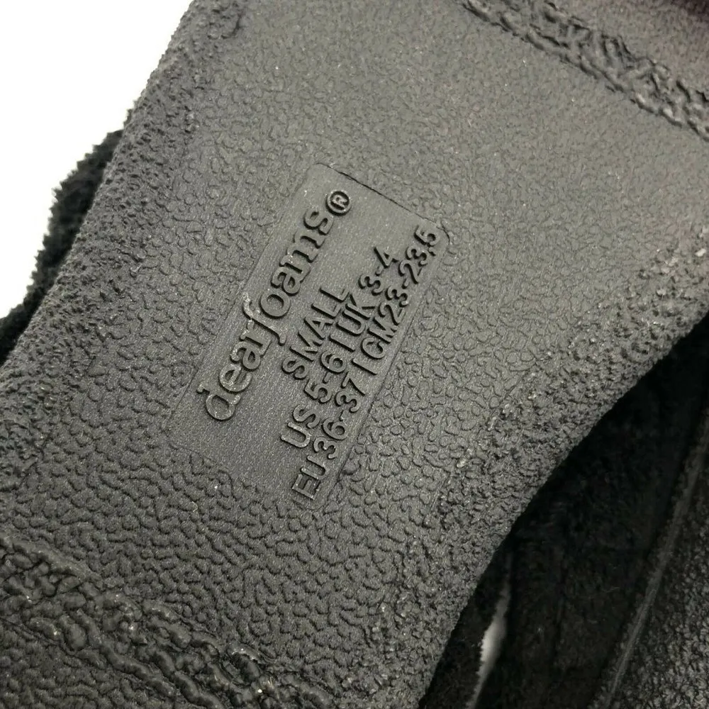 Dearfoams Clog Slippers Quilted Fleece Slip On Black Size S 5-6 - Image 4