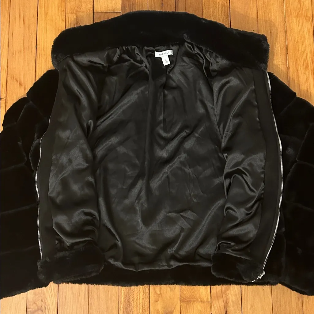 Nine West Turtleneck Faux Fur Jacket - Image 5