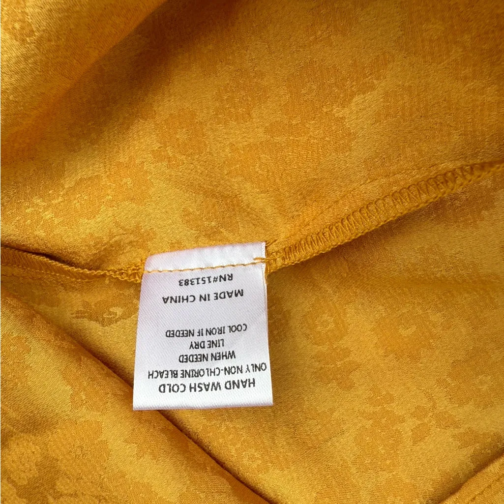 Anthropologie Current Air Mari Blouse Mustard Yellow Puff Sleeve Size Small New - Image 12