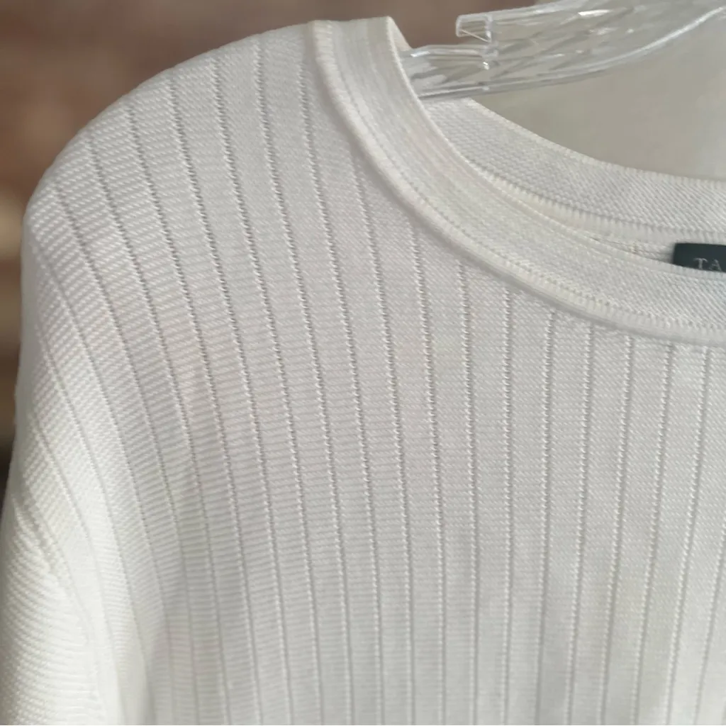 Talbots Sweater Long Sleeve Ribbed Knit Button Accent Detail S Round Neck Casual - Image 3