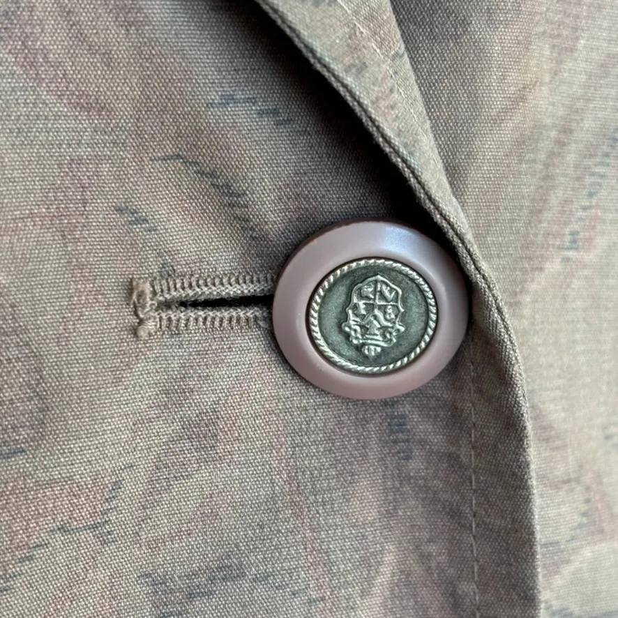 Vintage London Fog Waterproof Floral Trench Coat Sz‎ 12P Beige Wool Lined - Image 3