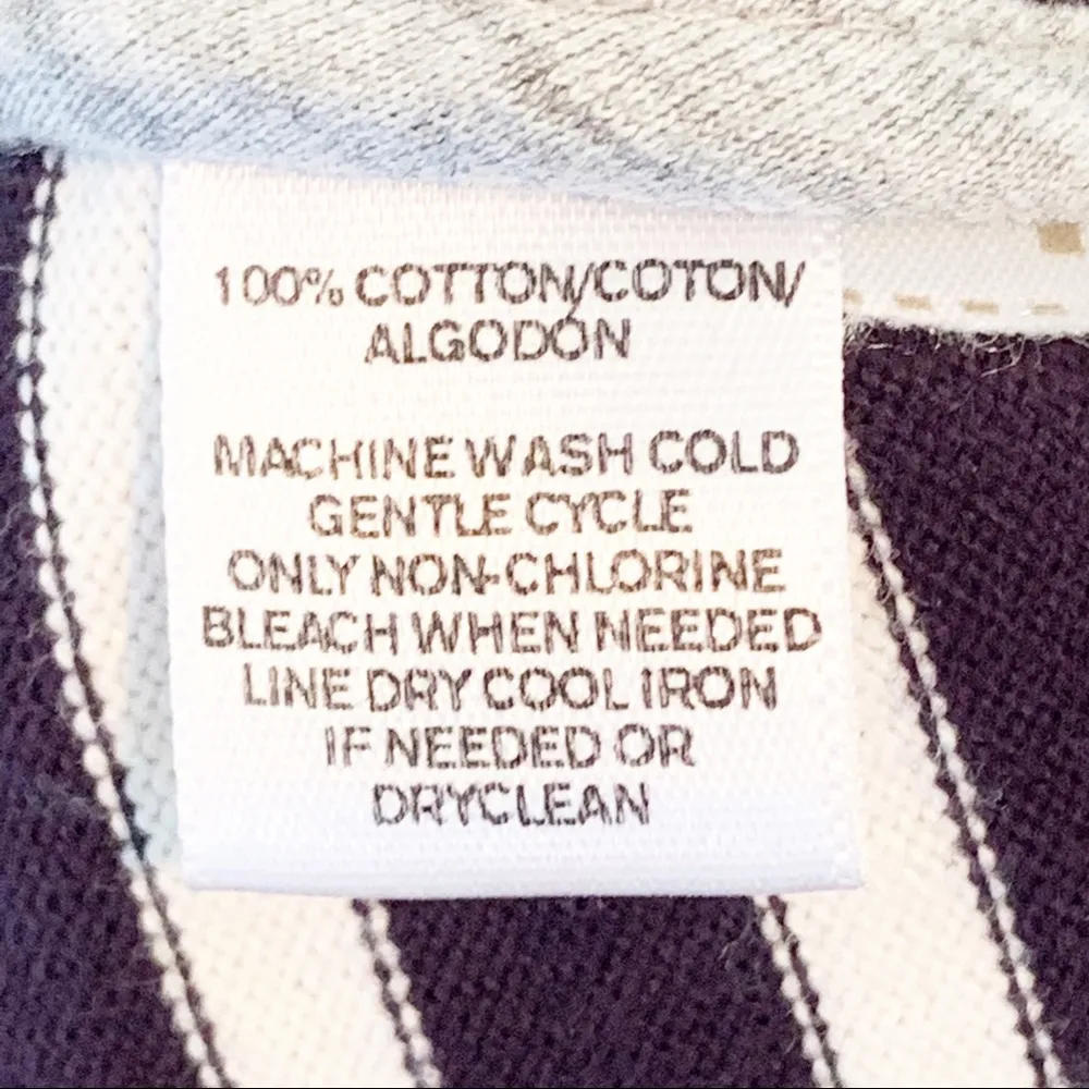 Ann Taylor LOFT Navy Blue Striped Cotton Hidden Zipper Cardigan Jacket 4 - Image 7