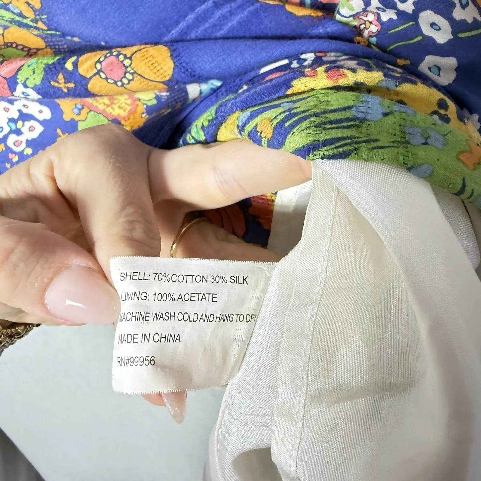 Shoshanna Dress Floral Blue Strapless Lined Cotton Silk Blend Mini Dress Women 2 - Image 8