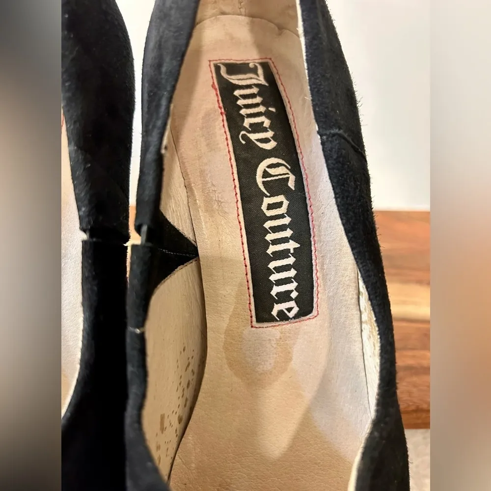 Juicy Couture Elyssa Platform Booties in Black Suede Size 10 - Image 9