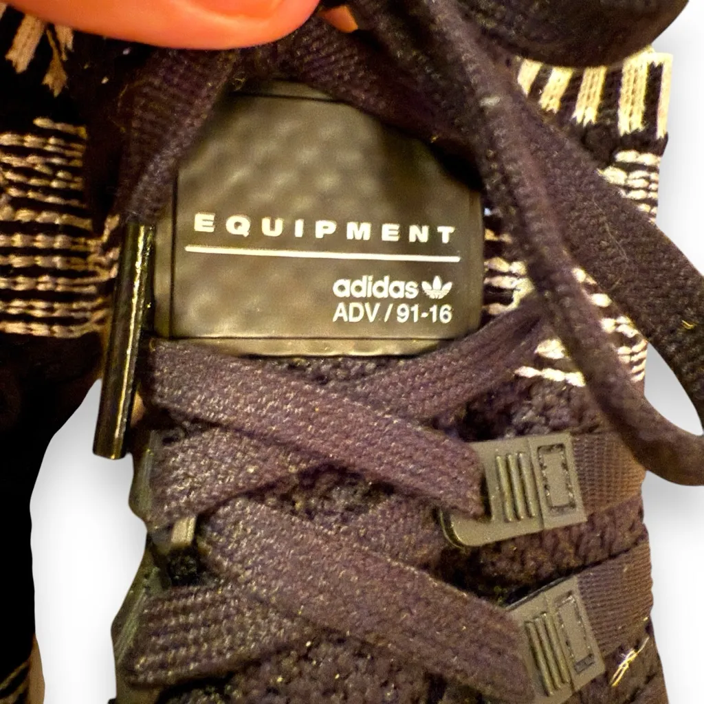 Adidas x Equipment EQT ADV 91-16 White & Black Knit Mesh Activewear‎ Shoes - Image 9