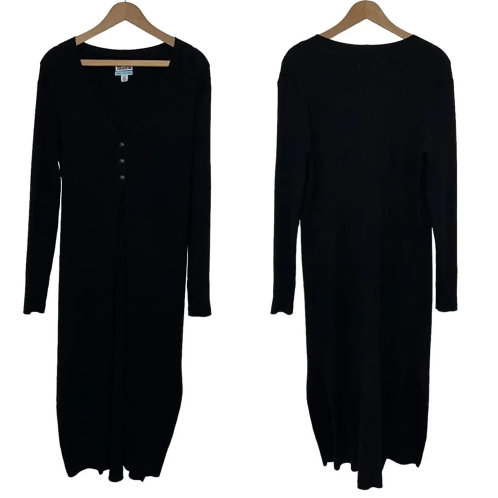 Future Collective Black Sweater duster size medium 3 button closure - Image 11