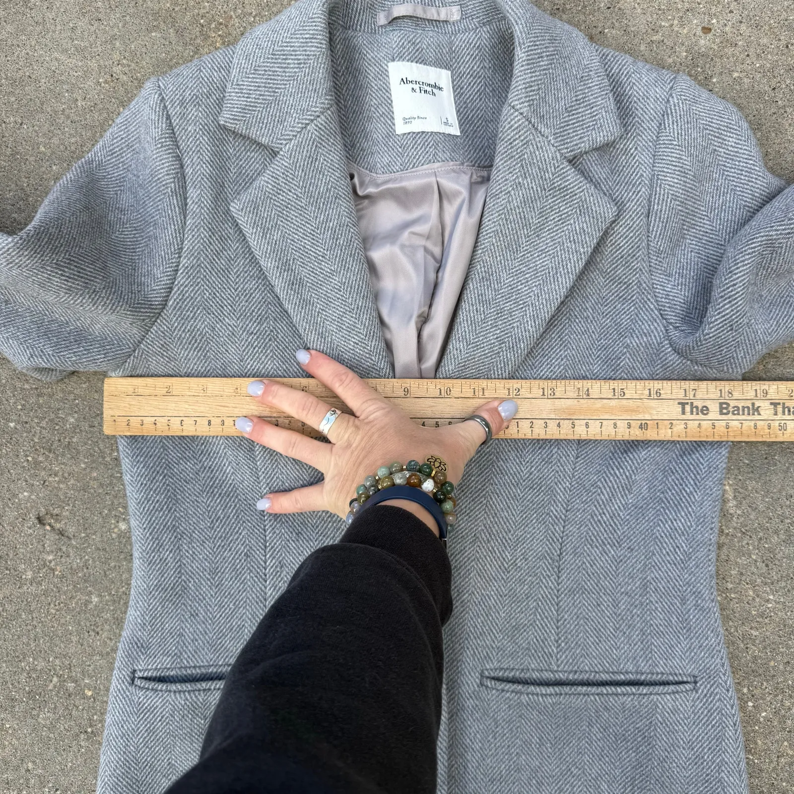 Abercrombie & Fitch Houndstooth Wool Blend Heavyweight Double Button Blazer SM - Image 8