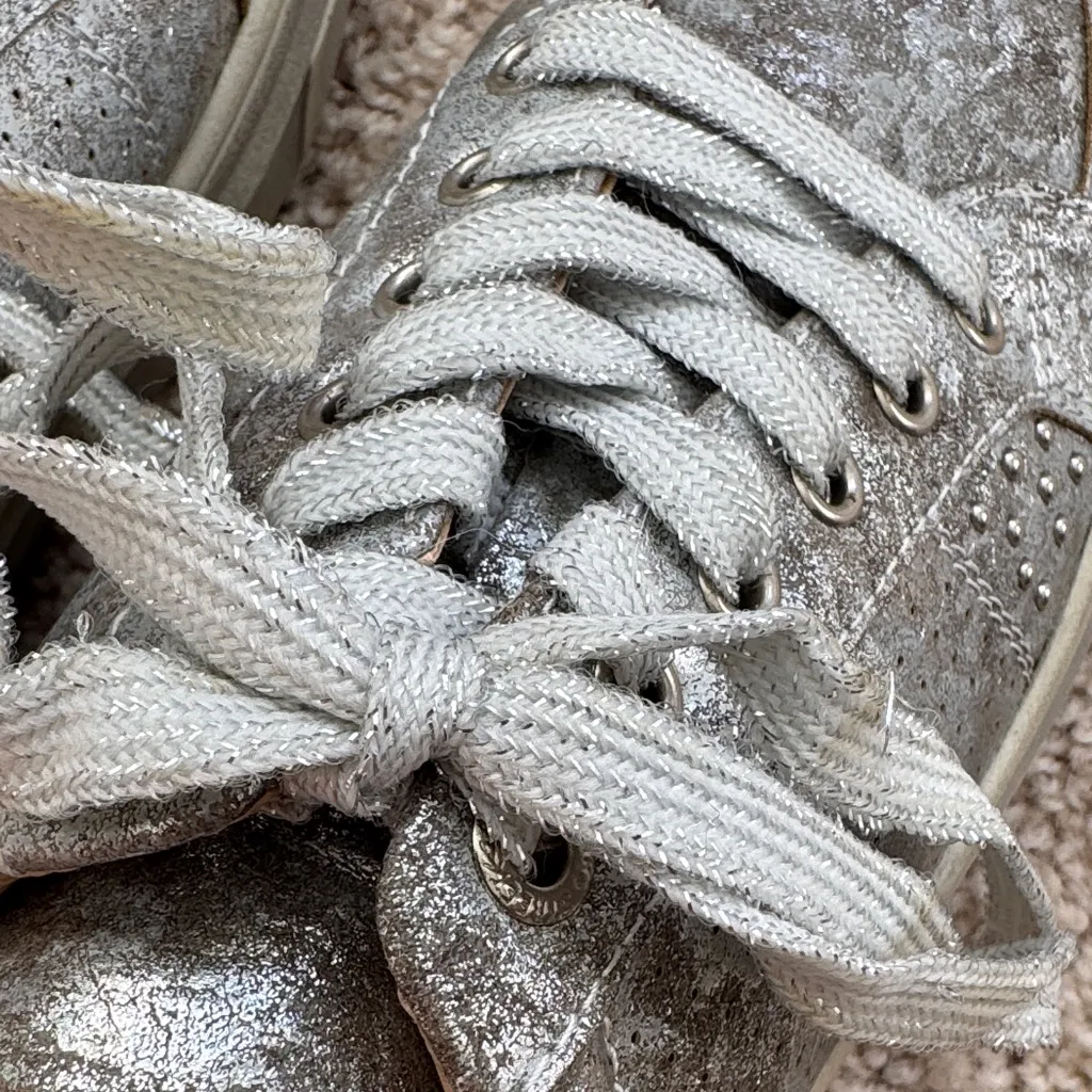 Corkys Hey Girl Down Time Oxford Sneaker in Metallic Silver - Image 11