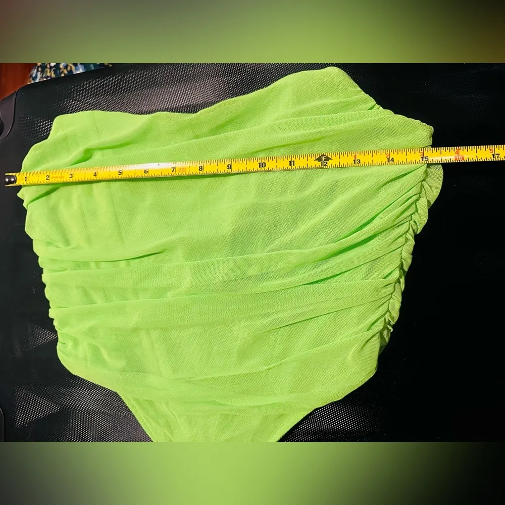 Women’s Neon Green Dahlia Top Size S Corset Strapless - Image 13