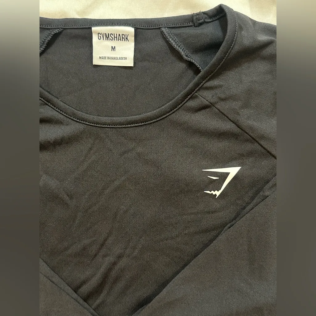 Gymshark Training Fitted Long Sleeve Crop Top in Black - Image 8