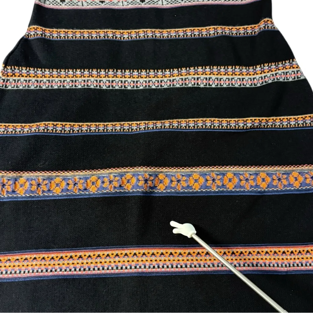 Peruvian Connection Knit Bodycon Dress Womens Medium Black Boho Whimsigoth - Image 11