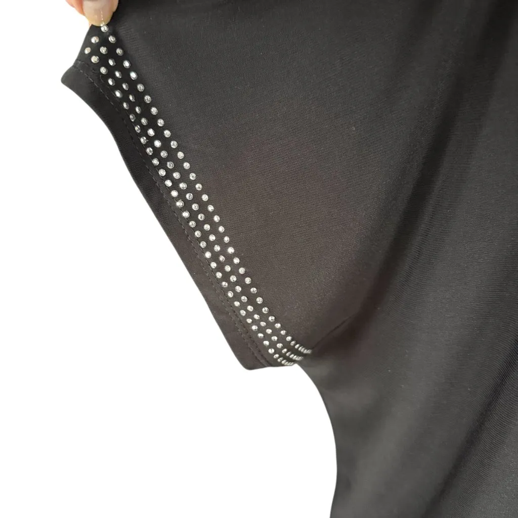 Diana Belle black embellished short sleeve blouse women's size XL - Image 7