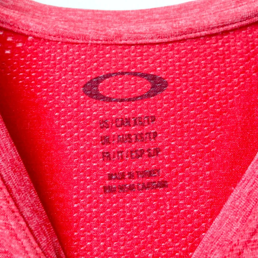 Oakley Red Breathable Athletic V-Neck Short-Sleeve T-Shirt Extra Small - Image 7