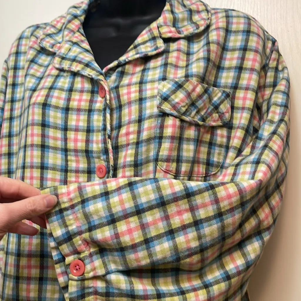 Women’s‎ medium, sleep sense, authentic Portuguese flannel GUC top and bottoms Pink - Image 2