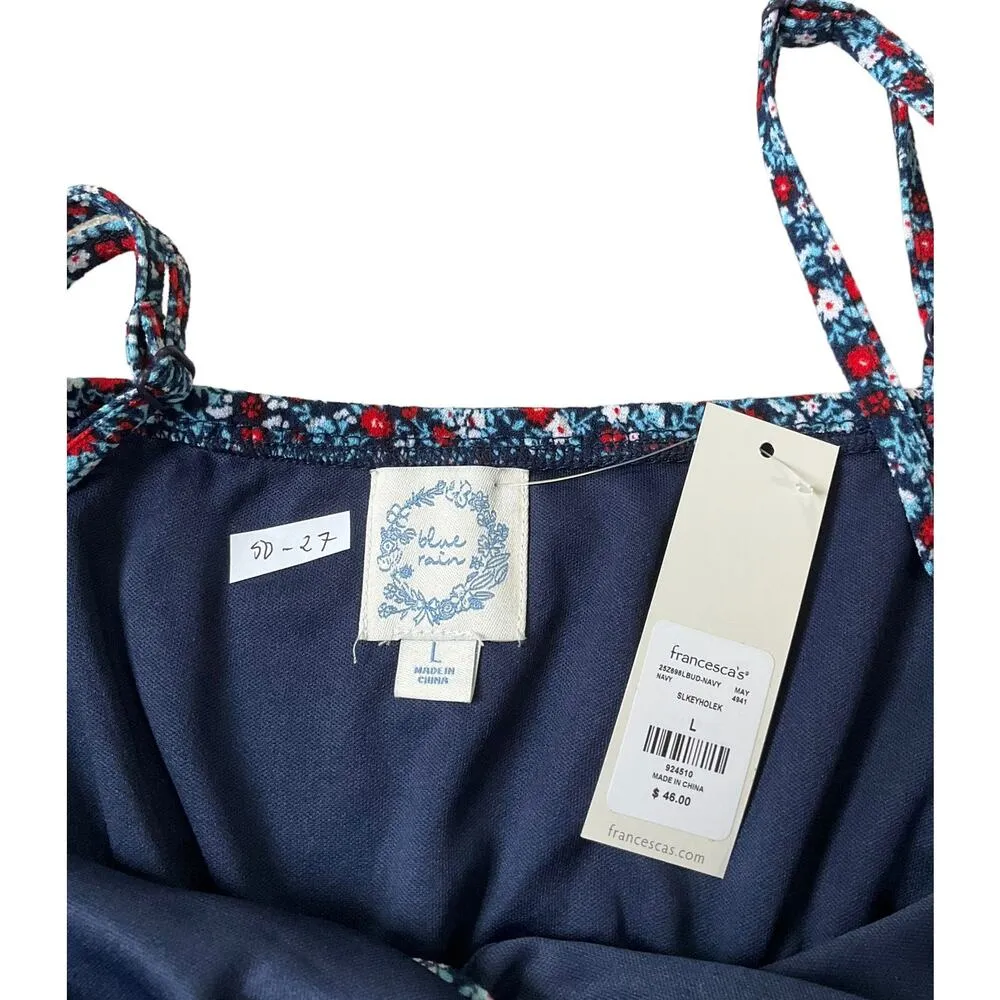 Blue Rain Blue Floral Fit & Flare Dress Women's Size Large NWT | 50-27 - Image 5