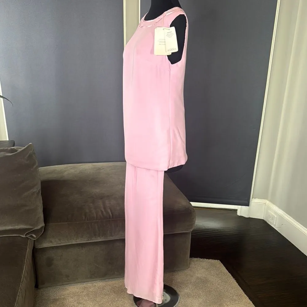 Women’s Pink Chiffon 3 Piece Formal Mother of the Bride Pants Suit Size 8 NEW - Image 6