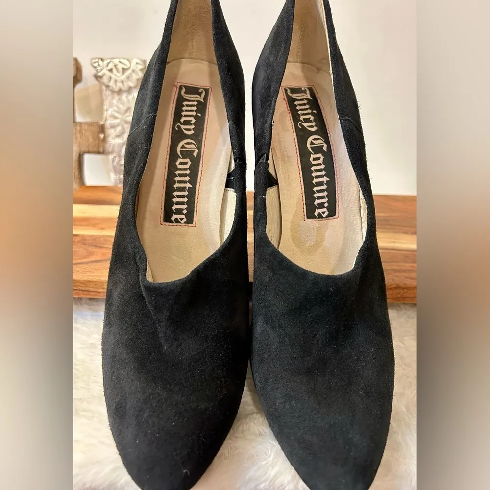 Juicy Couture Elyssa Platform Booties in Black Suede Size 10 - Image 7