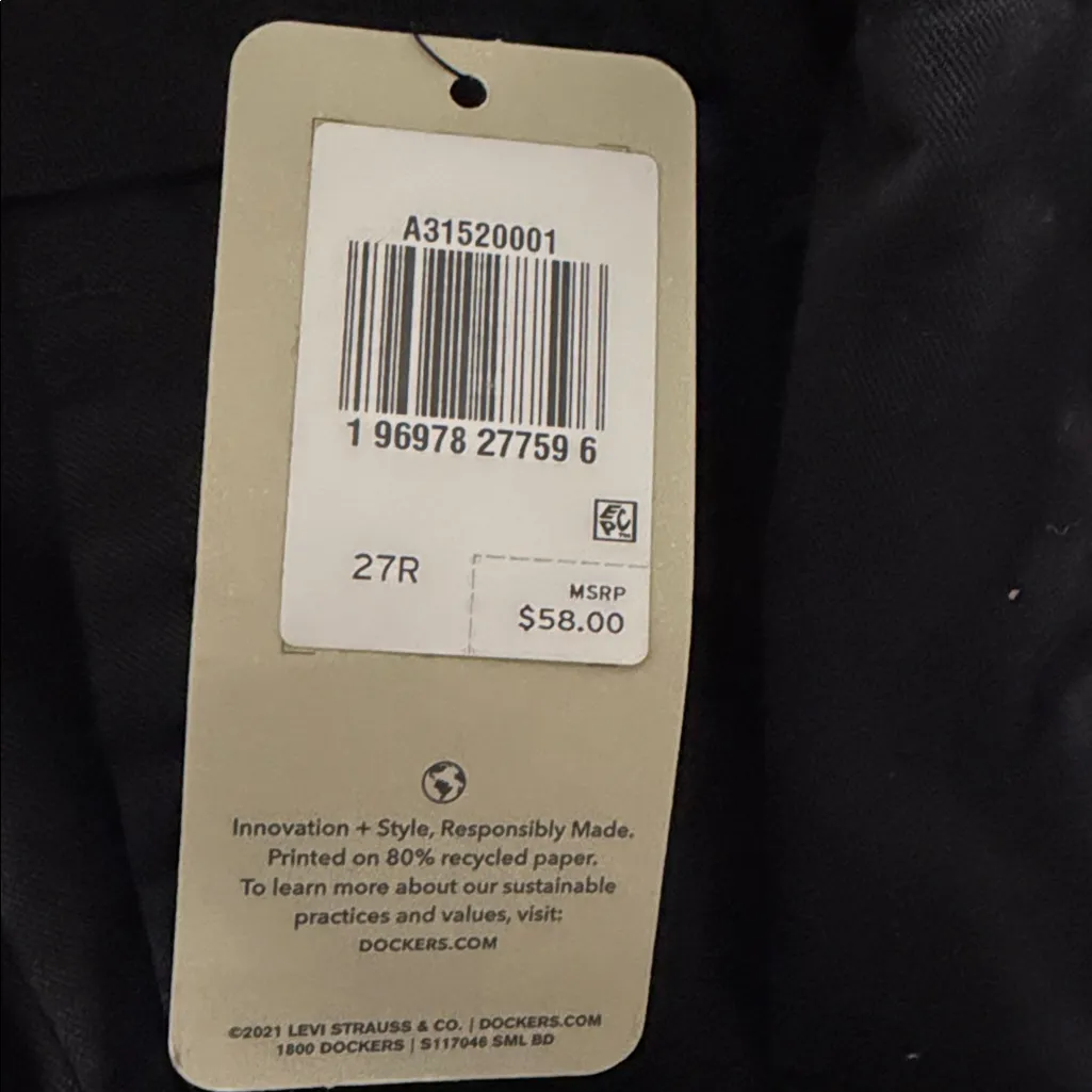 Dockers weekend chino high straight ankle Blue Denim Classic Jeans 27R NWT black - Image 7