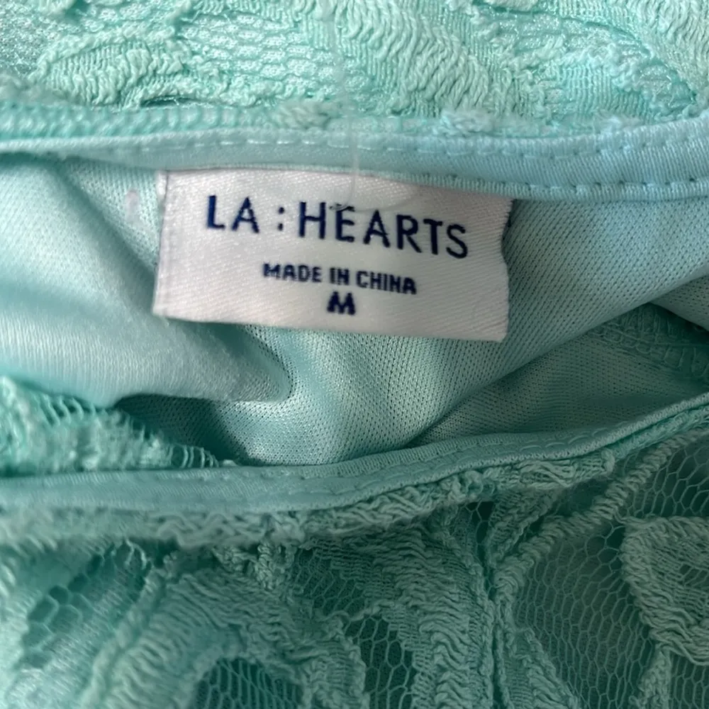 Romantic Crochet Lace Dress Aquamarine Mint Green Fit and Flare Womens Medium Size undefined - Image 5