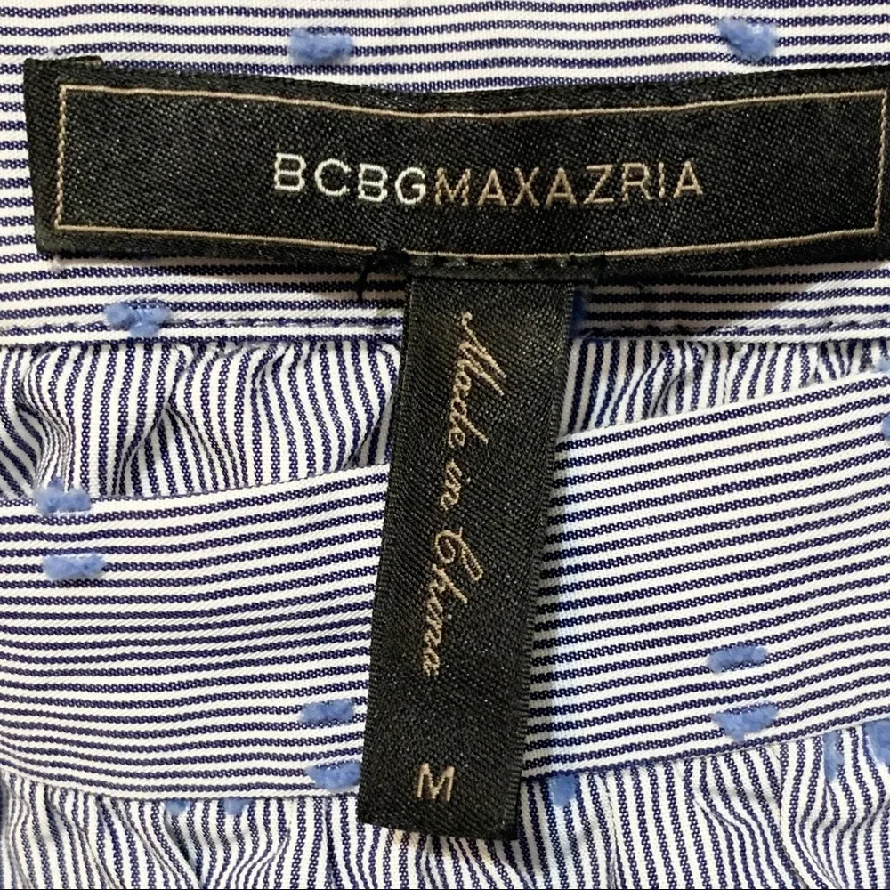 BCBGMaxAzria Cadence Off Shoulder Cotton Shift Dress Powder Blue Size Medium - Image 7