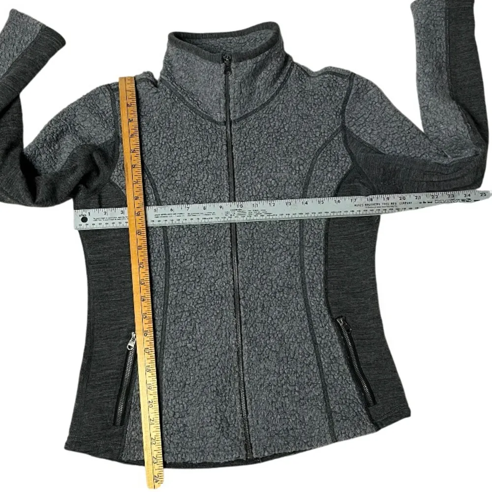 KUHL Grey Sherpa Jacket KOZET Full Zip Wool Blend Two Tone Womens Size Medium - Image 7