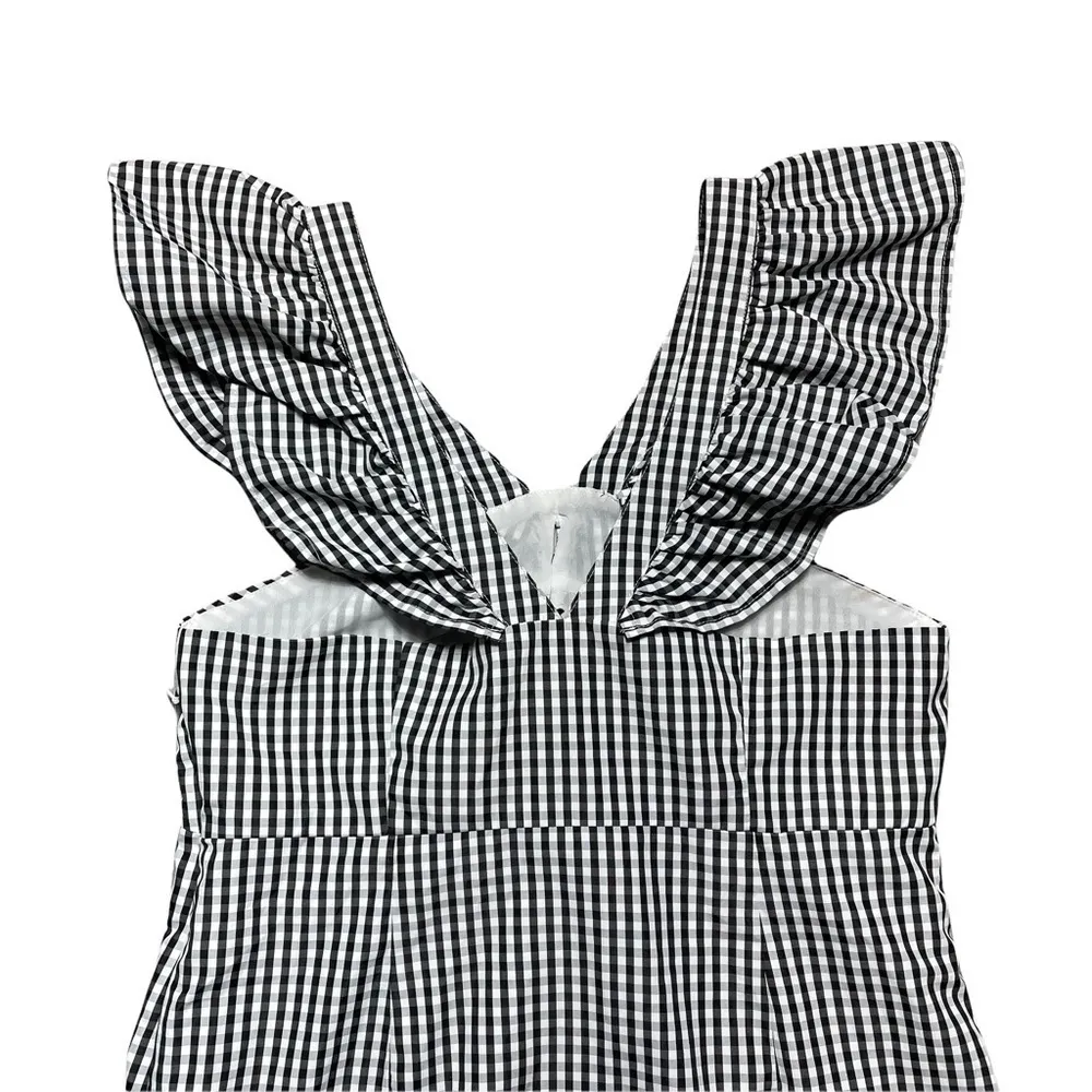 Romeo & Juliet Couture Black and White Gingham Print Mini Dress M - Image 9
