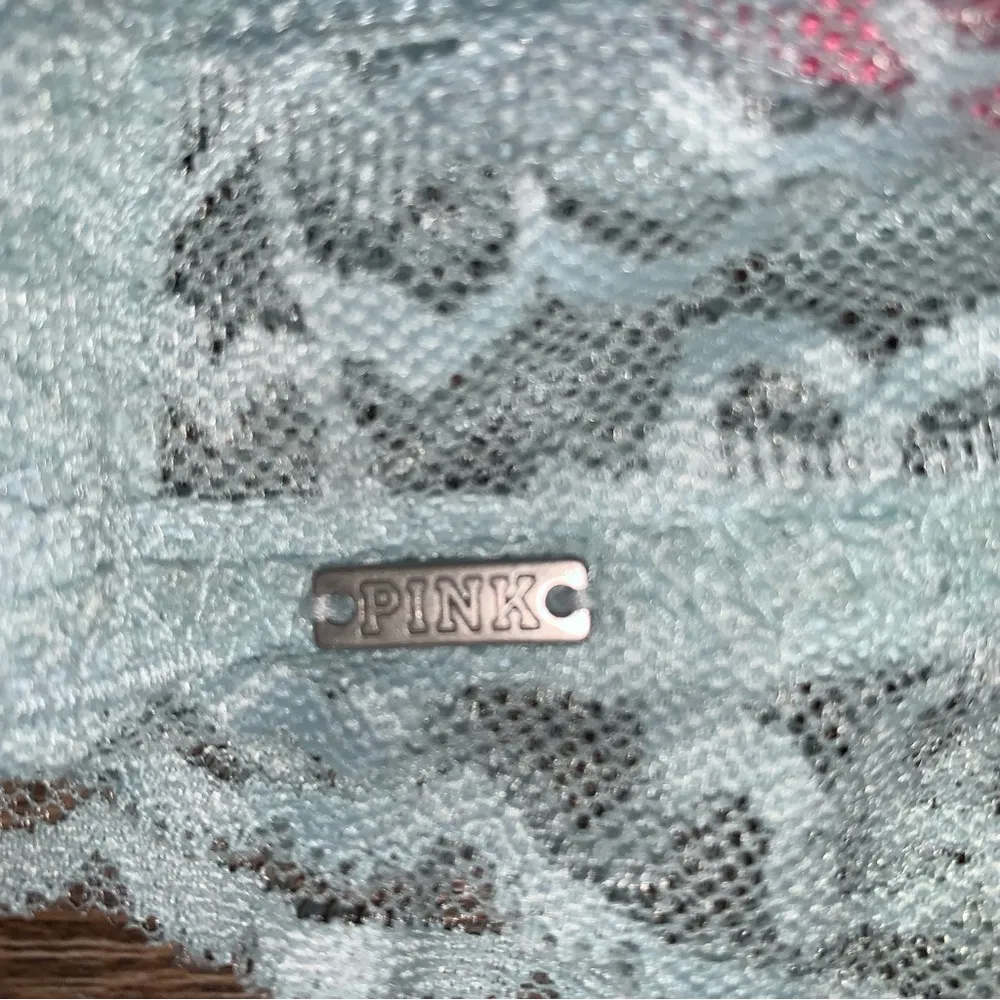 PINK Victoria's Secret Blue Lace Choker Wireless Bra Women’s Size Medium - Image 7