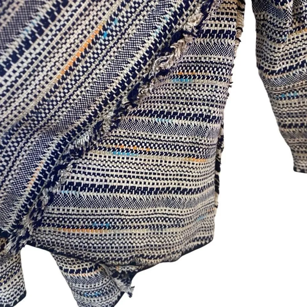 Lucky Brand Pottery Cardigan Large, Open Front with Raw Tassel Hem Trim, Woven - Image 6