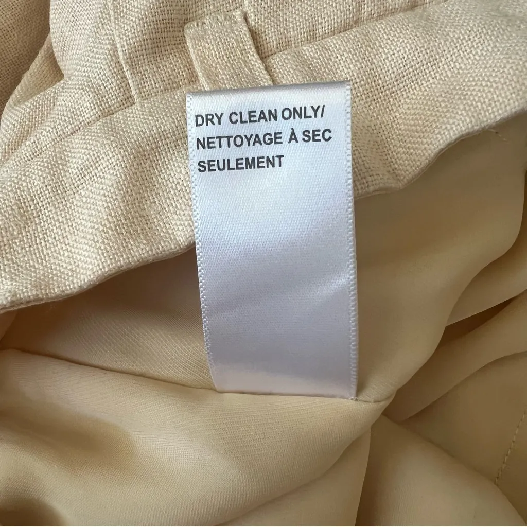 Anine Bing Women’s Jay High Waisted Yellow Pleated Linen Trouser Pants - Image 10