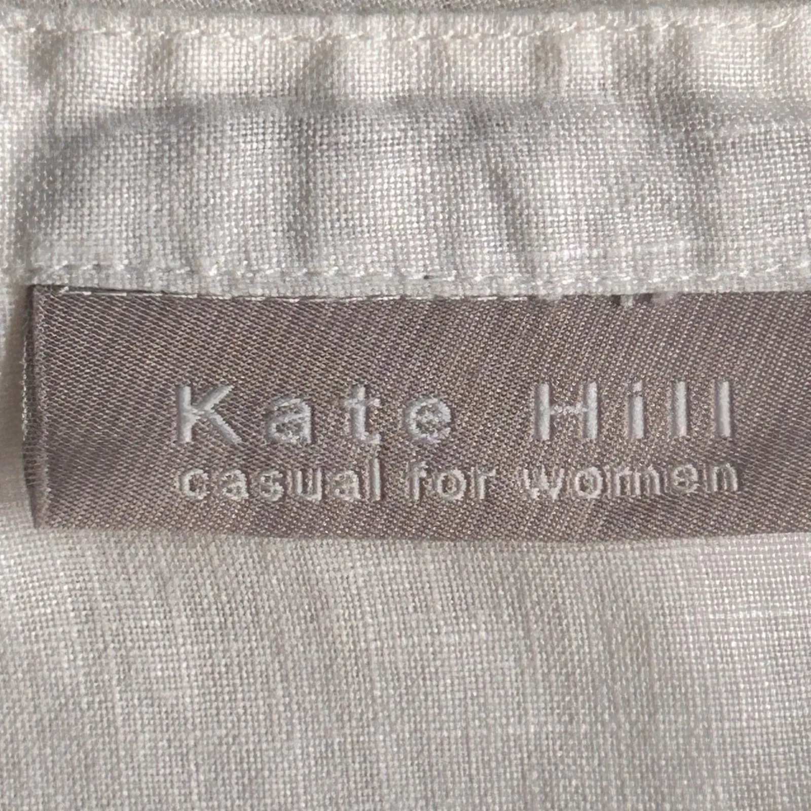 Kate Hill Button Up Linen Blouse White‎ 1X - Image 5