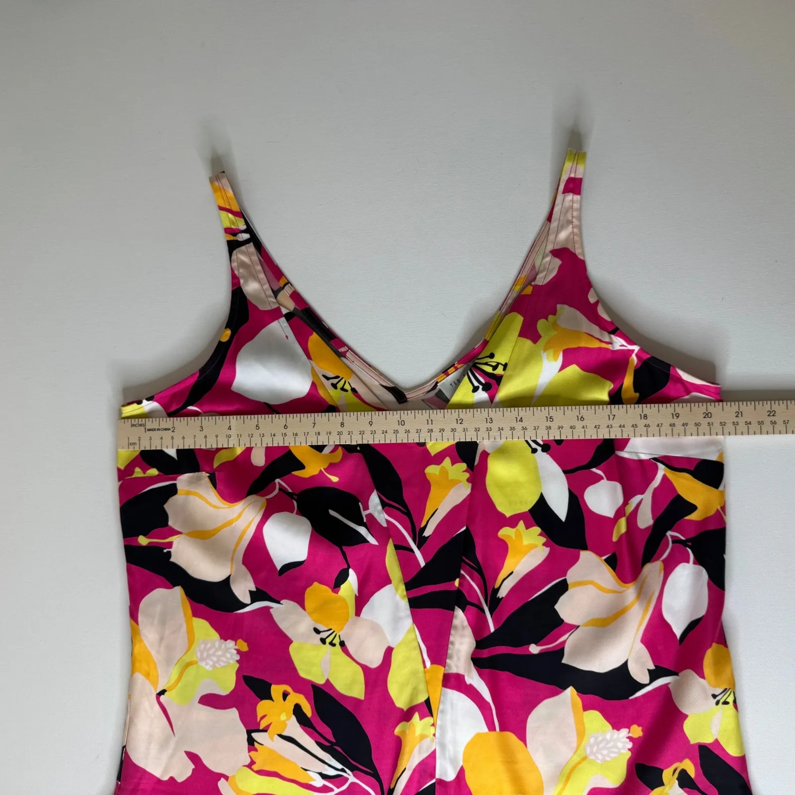 Ted Baker London Thalia Sodi Cami Tank Top Size 4 Large Pink Floral Lightweight‎ - Image 9