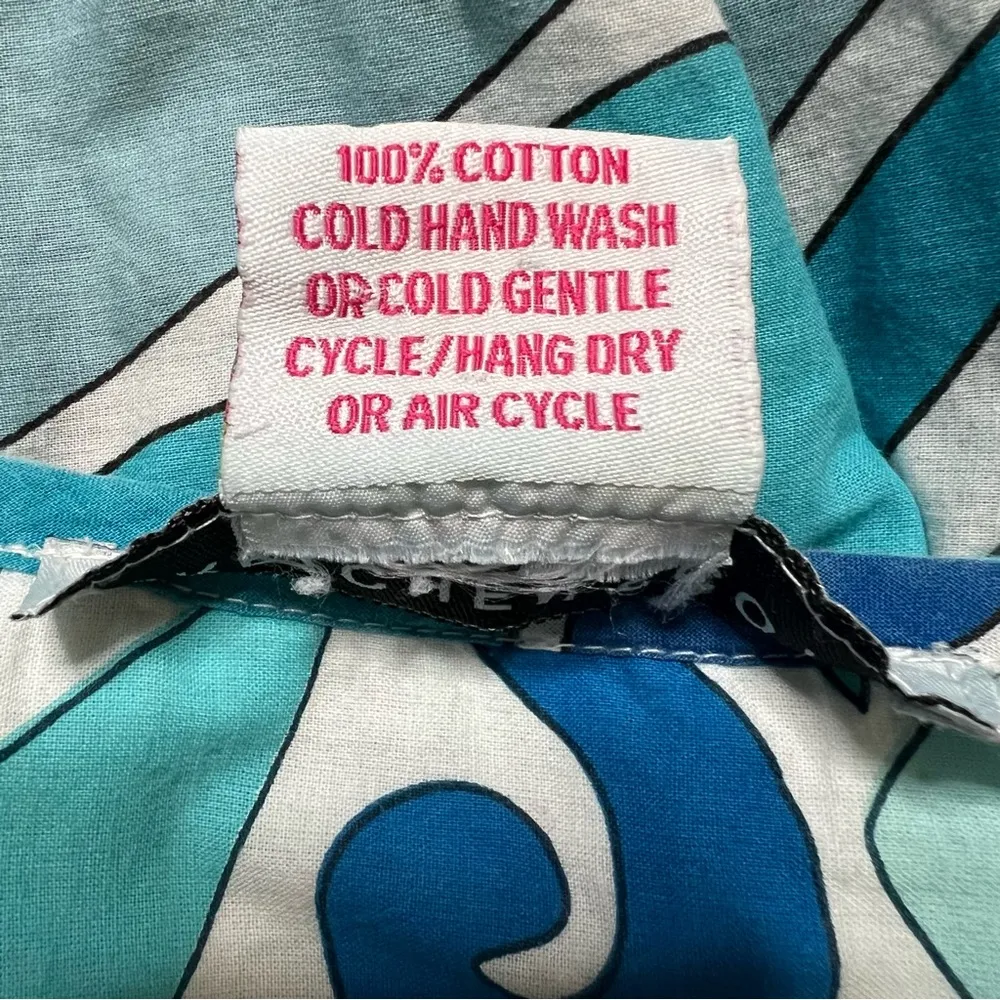 Gretchen Scott Designs Disco Fever Dress Large Women’s Blue White Swirl EUC. - Image 4