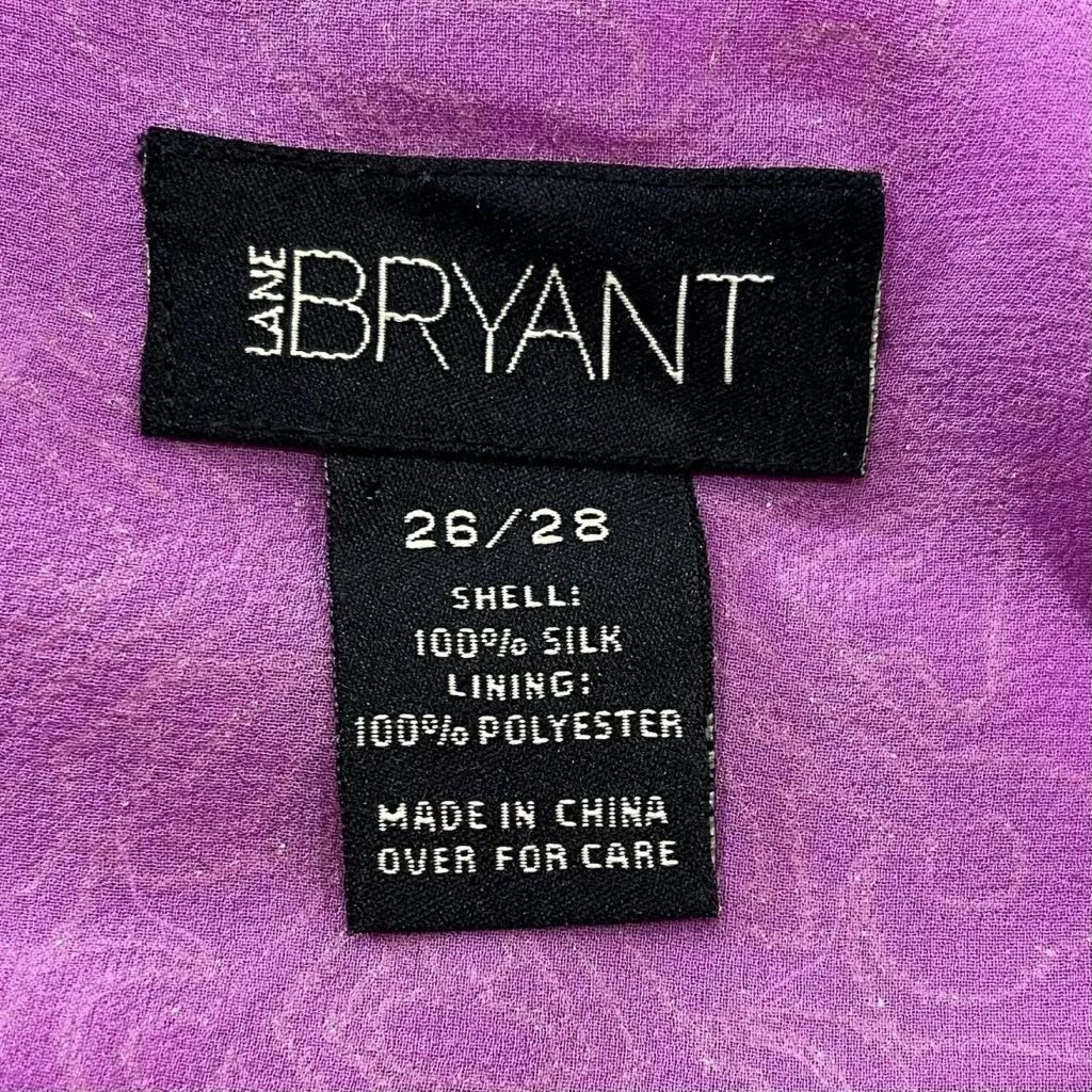 Lane Bryant Size 26/28 Purple Silk Blouse Boho Sheer Embellished Dressy Party - Image 6