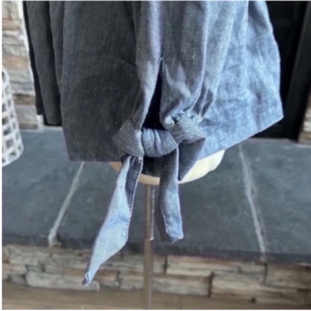 Nic+Zoe  Slate Blue Buttoned Blazer - Image 3