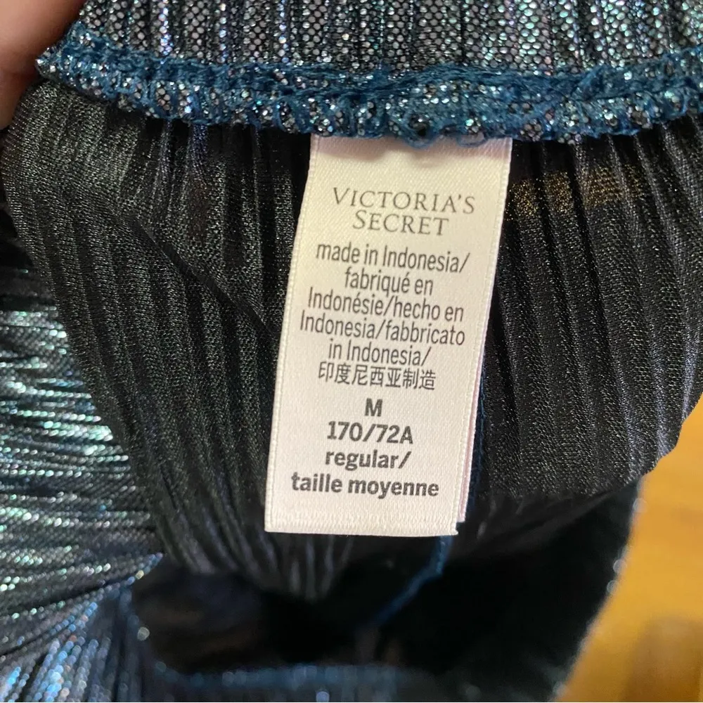 Victoria’s Secret Blue Metallic Preppy Whimsigoth Pullon Pleated Lounge Jog… - Image 6