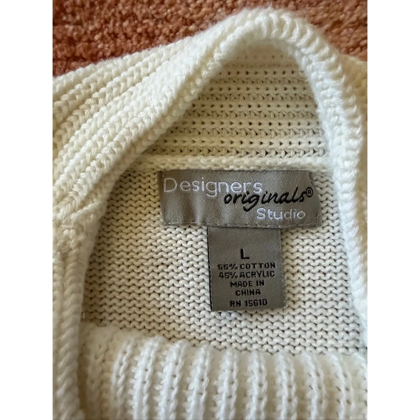 Designers Originals Studio knit women’s top sweater cream L Size L - Image 2