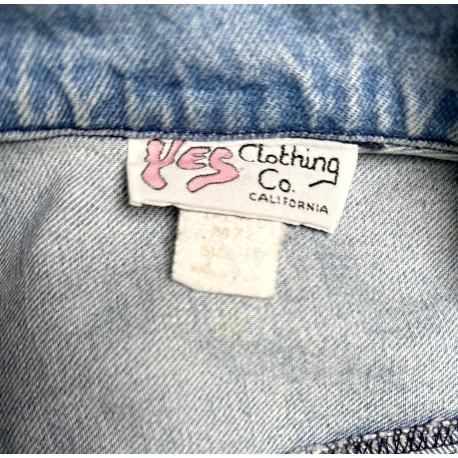 Vintage YES Clothing Studded Denim Jacket Women’s Small Western USA Oversized Blue - Image 4