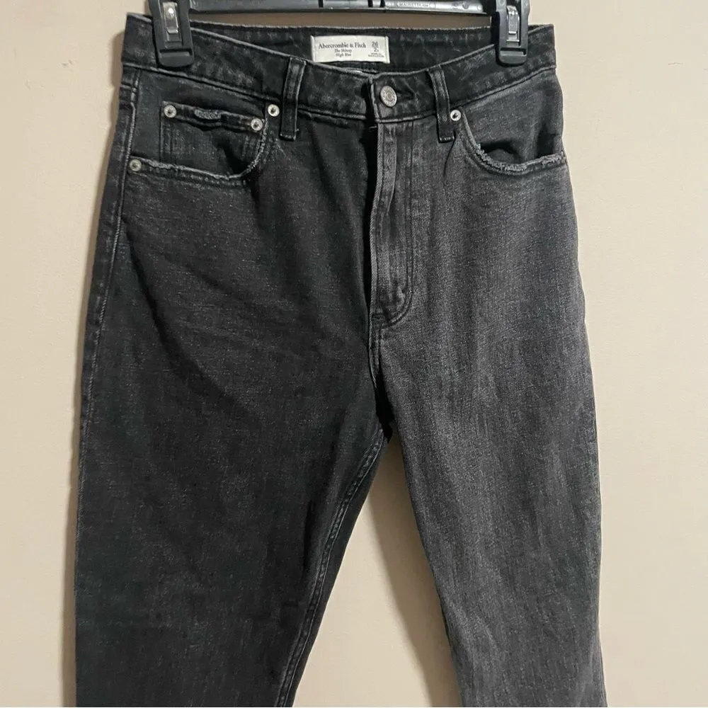 Abercrombie & Fitch Curve Love Skinny High Rise Two Tone Gray Black- Size 2 (26) - Image 6