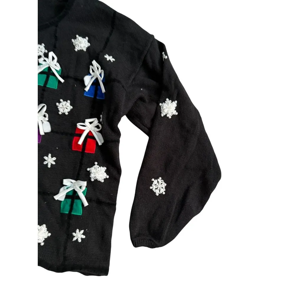 MANDAL BAY Black Gift Box Ugly Sweater Cardigan Sweater Size XXL - Image 8