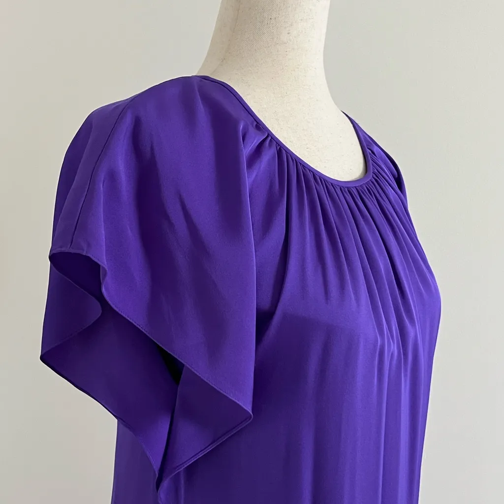 Elie Tahari Deep Purple Silk Cocktail Dress Classic Designer - Image 8