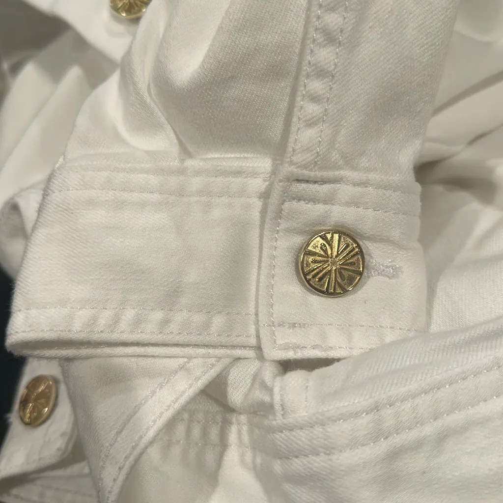 Lilly Pulitzer Oversized Resort White Brixley Denim Jacket XXS/XS - Image 10