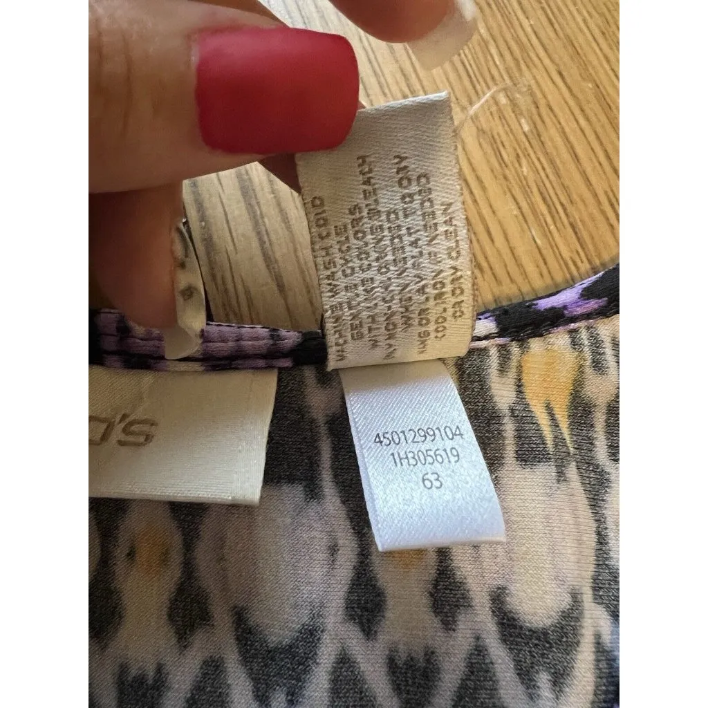 Chicos Shark Bite Hem Womens Dress Size 0 Colorful Beach Vacation Preppy‎ Travel - Image 7